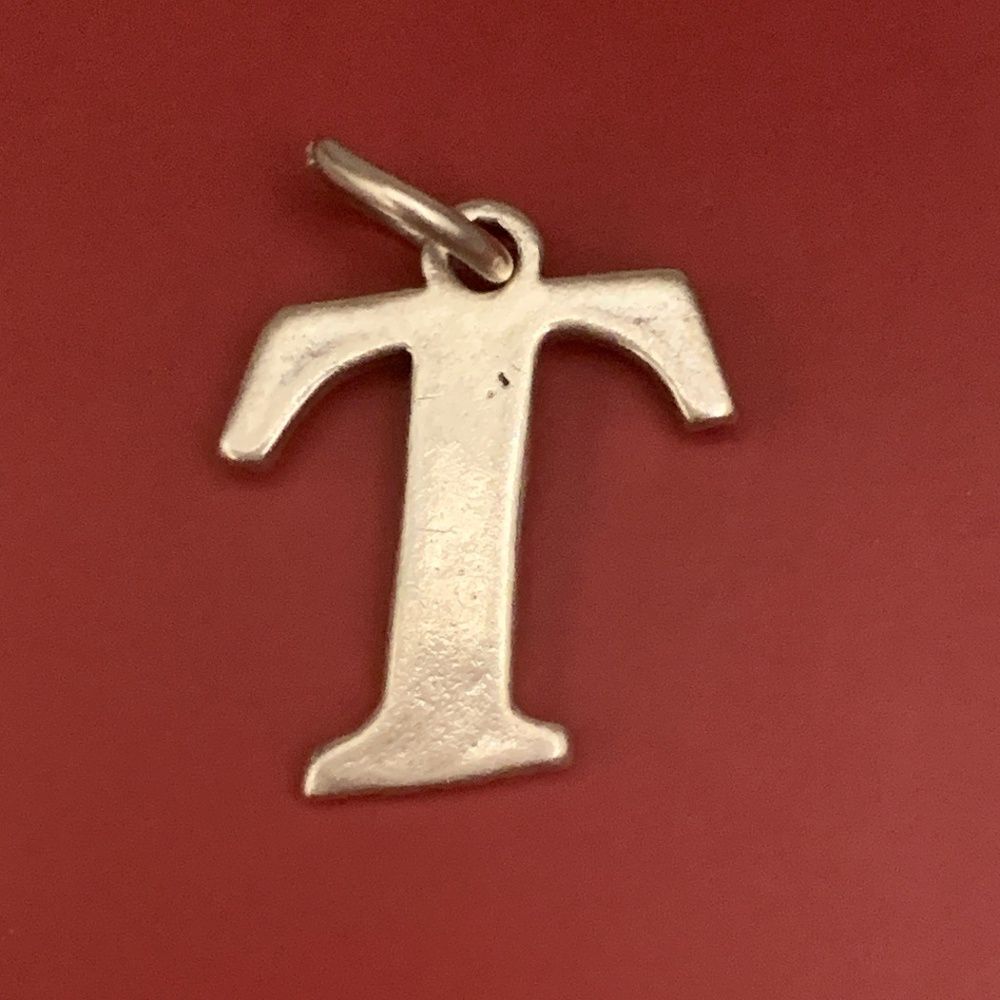 .925 Letter T Sterling Silver Jewelry Charm #alphabet #T #letters